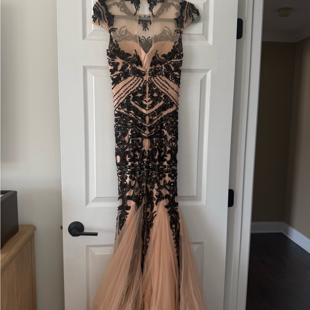 Sherri Hill Black and Nude Prom Dress